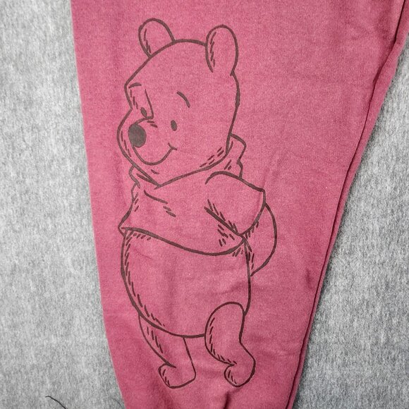 Freeze NY Winnie The Pooh Jogger Burgundy Women Size 2XL Fleece Tonal Embroidery - Picture 2 of 16